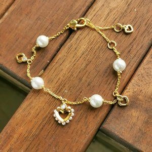 Kate Spade Shining Spade Pearl Line Bracelet Gold Pearl